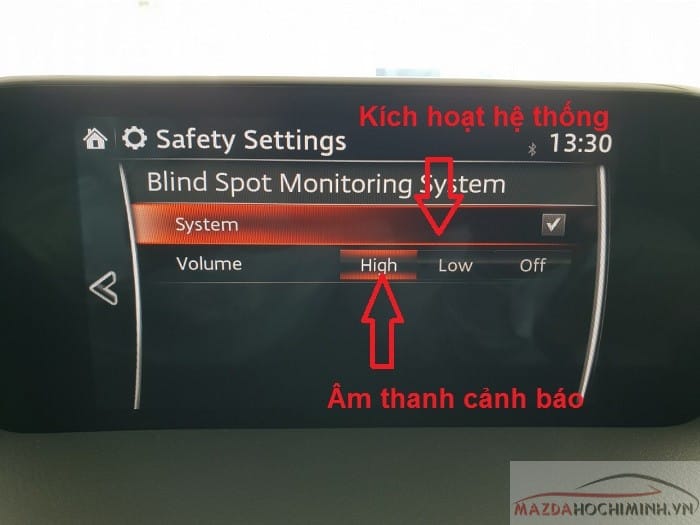Điều chỉnh âm thanh trong hệ thống cảnh báo điểm mù