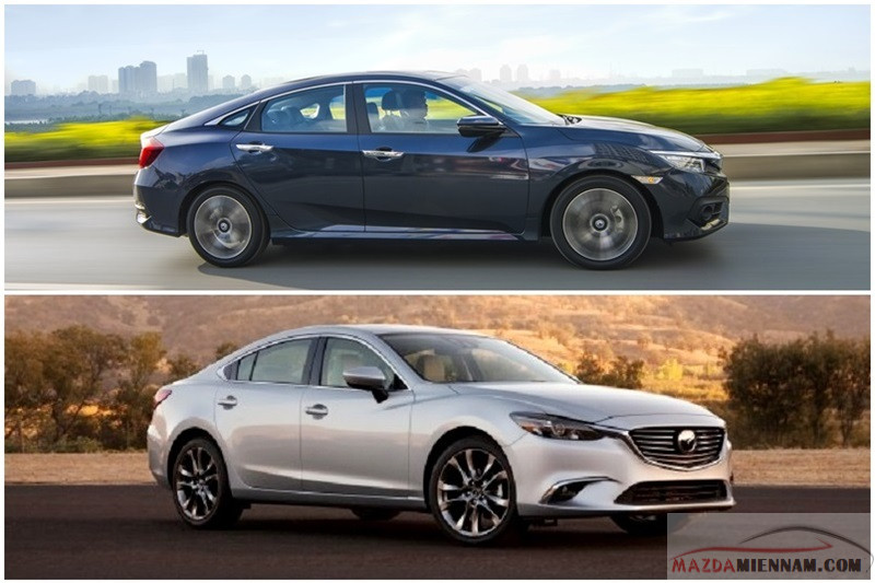 so sánh Mazda 6 và Civic